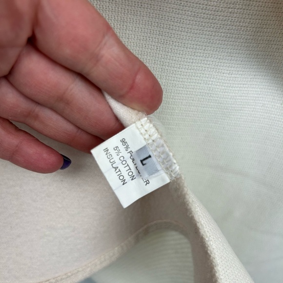 Drape Collar Coatigan Cardigan Jacket Ribbed Sleeves & Back Fleece Front Sz L - Picture 11 of 13